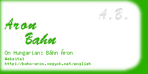 aron bahn business card